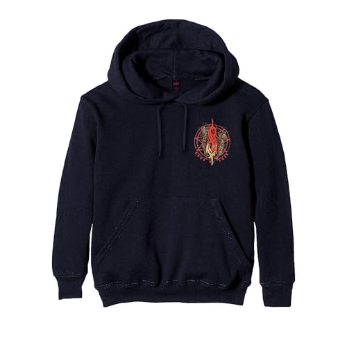 Image of Slipknot Hoodie Burn Me Away Band Logo Official Unisex Navy Blue Pullover XXL