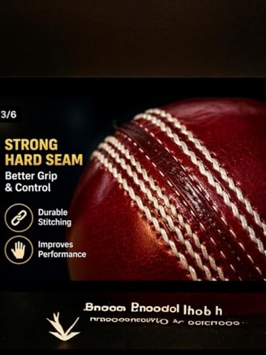 Image of Club Leather Cricket Ball - 4 Piece Hand Stitched | Hard Seam | Durable Red Practice Ball for Club & Training Matches