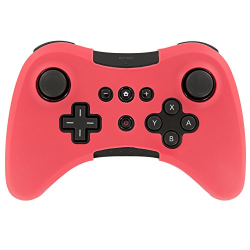 Soft Silicone Case Cover Skin Full Body Protector For Wii U Pro Controller Rubber Case (Red)