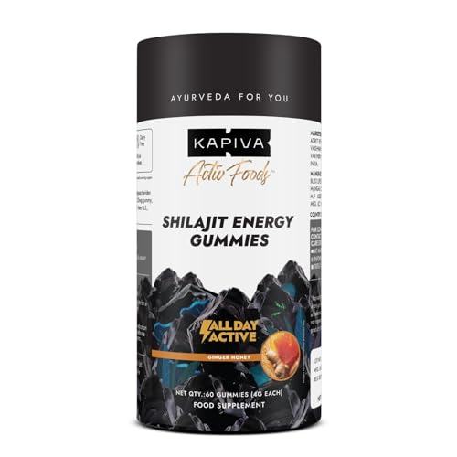 Kapiva Himalayan Shilajit Gummies Shilajit Extract for Men & Women | Ginger Honey Flavour | With Fulvic Acid & 80+ Trace Minerals | 60 Gummies