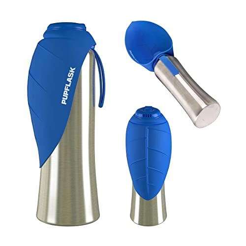 Pupflask Large Dog Water Bottle | 27 Or 40 Oz Stainless Steel | Convenient Dog Water Dispenser | Puppy Travel Water Bowl | Portable Pet Water Bottle | Leak Proof Bottle Perfect Size For All Dog Breeds #TOP6