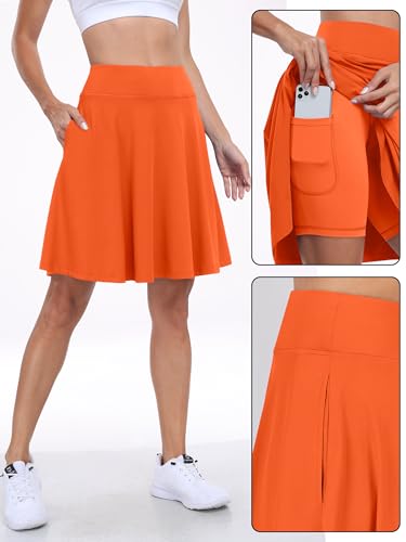 Image of ANRABESS Knee Length Skorts Skirts for Women 2026 Summer High Waisted Golf Tennis Skirt Casual Travel Built-in Shorts Clothes