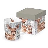Kaffeebecher Rehkitz mit Geschenkbox, Tasse Tiere Tier Geschenkset