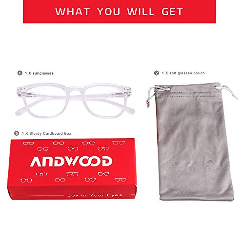 Andwood Blue Light Blocking Glasses Women Men Computer Small Face Frame Bluelight Blocker Teens Square Frame Clear Crystal #TOP6