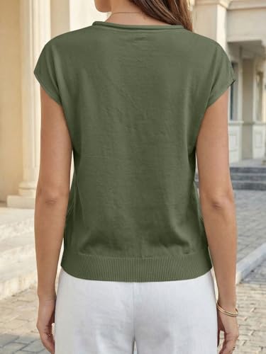 Image of UNCLECAT Womens Cap Sleeve Sweater Vest Summer Casual Button Down Lightweight Knit Sweater Cardigans