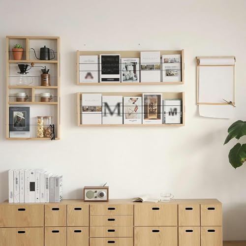 Revistero de pared de madera XDRGOOIUY para folletos y libros 6