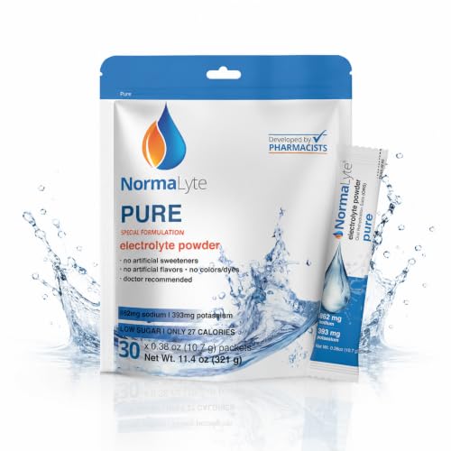 Image of NormaLyte Pure Unflavored Electrolyte Powder, Hydration Sticks, 30 Count | Clinically studied formula, Electrolyte drink mix, Hydration support, Single-serve convenience, Ready in seconds
