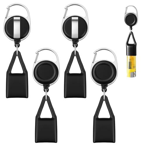 Feuerzeug Schlüsselanhänger Feuerzeughalter Mit Einziehbarer Schnur Schwarz Premium Feuerzeugleine Schlüsselanhänger Lighter Leash Für Feuerzeuge Schutz-Zubehör Unterwegs Anti-Verlust