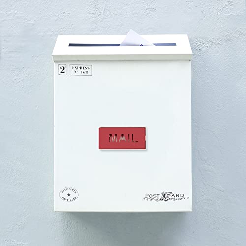 Superbobi Mailbox Flag Front Mount Brick Stone Mailbox Stylish Replacement 4" X 2" X 0.5" (White) #TOP5