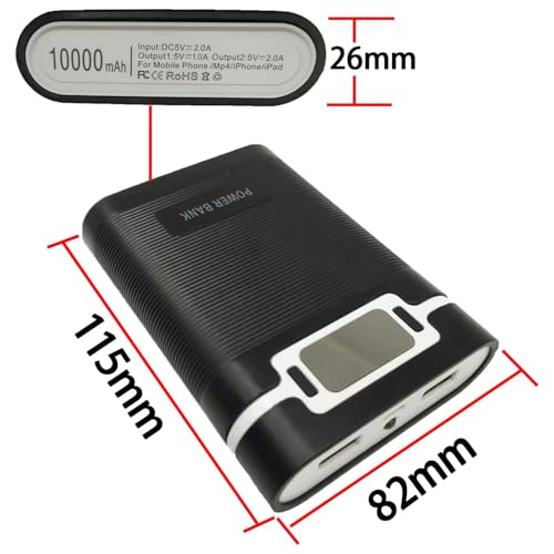 Image of Battery Charger Box 18650, Power Bank Case, Battery Charging Case, Detachable USB Cell Phone Charging DIY Case, 18650 Battery Seat Charging Case, DIY Battery (Battery Not Included) (4 Cell Charger)