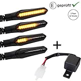 Montagehinweis: +++ Gewinde: M8 +++ Gewindelänge: ca. 20 mm (2 cm) +++ Kabellänge ca. 20 cm +++ Der Anschluss erfolgt über zwei Kabel: Blinker + (Rot) / Blinker Masse - (Schwarz)