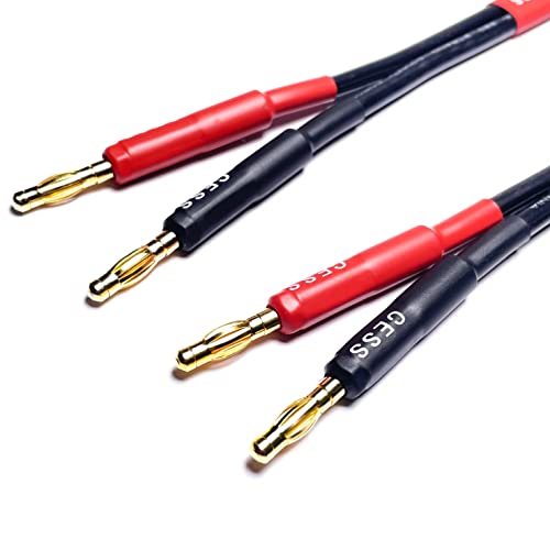 Cess-029-2F Male Banana Plug To Female Banana Jack Speaker Extension Cable, Silicone Cable, 2 Pack (2 Feet) #TOP1