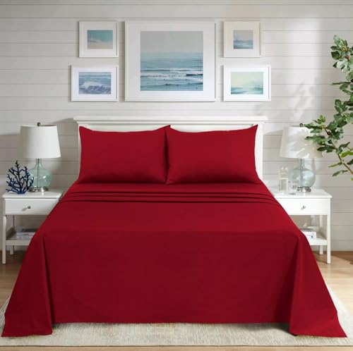 Black Horse Flat Sheet - Poly Cotton Easy Care Soft Brushed Microfibre Fabric - Wrinkle, Shrinkage and Fade Resistant