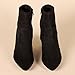 Amazon Essentials Women's Fitted Stretch Heel Boot, Black Microsuede, 11.5 Wide