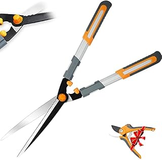 AIRAJ Hedge Shears Set, Professional Garden Shears, Hedge Clippers for Trimming Bushes and Fences , Manual Hedge Trimmer with SK-5 Serrated Blades