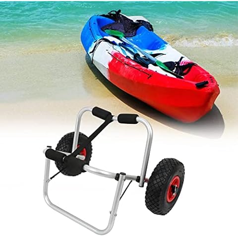 Yakimz Faltbarer Kajakwagen Aluminium Kanuwagen Bootswagen Spannriemen SUP Bootstrailer für Kanu Surfboard Faltboot Surfwagen Bootstrailer Cover