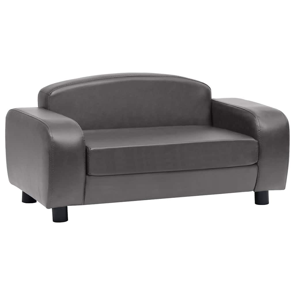 vidaXL Hundesofa Grau 80x50x40cm Kunstleder Hundecouch Hundebett Haustiersofa