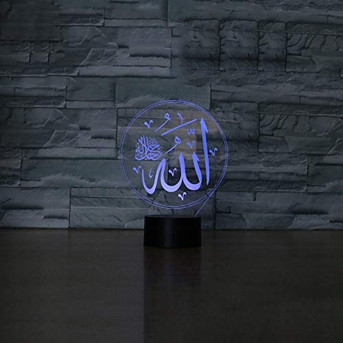 HPBN8 Ltd 3D Islam LED Lampe Art Déco Lampe Lumières LED