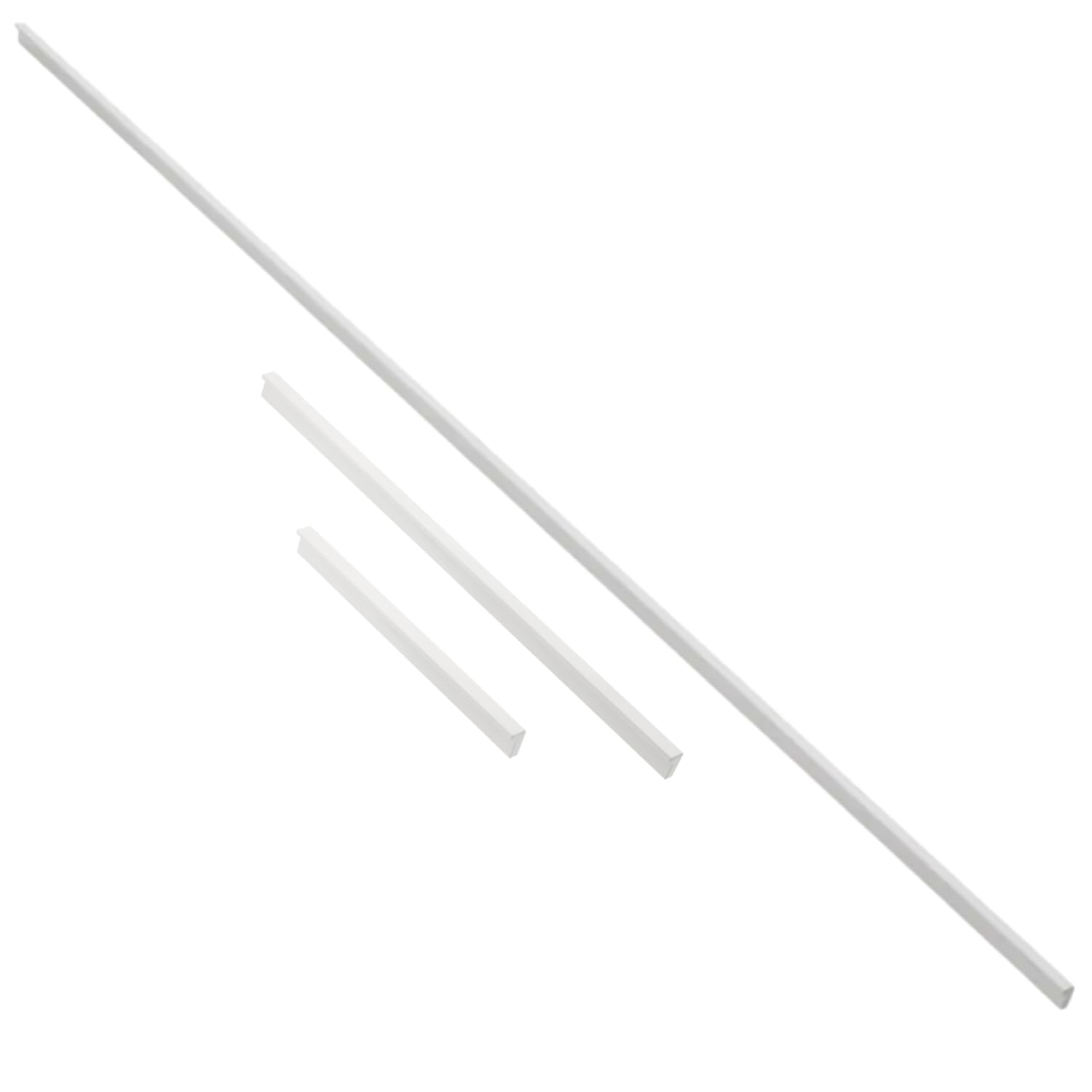 B2C Long Pillar Handle Furniture Door Pull Opening Kitchen Cupboard Wardrobe Closet Modern Slim (White Matt, 1200mm - 3x352mm Hole Central)