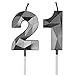 21st & 12th Birthday Candles for Cake, Black Number 21 12 3D Diamond Shaped Candle Birthday Decorations Party Supplies for Girls, Boys, Women or Men