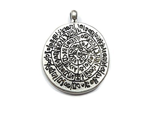 Minoan Pagan Glyph Silver Plated Brass Wiccan Magic Charm 40mm Set of 1 CCS004-C