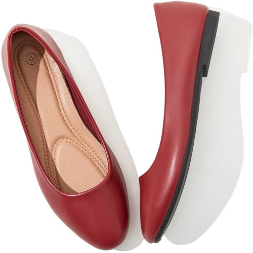 Image of Women's Ballet Flats Shoes Comfortable PU Leather Dress Slip on Shoes Teacher Business Casual