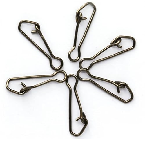 Yahuo 50Pcs Stainless Steel Fishing Swivels Hooked Snaps Fishing Hook Line Connector Sea Swivel Rolling Snap 000/00/0/1/2/3/4/5/6#