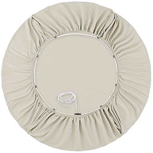 Joyching Full Fitted Sheet, 2 Side Storage Pockets, 16 Inch Extra Deep Pocket, Soft Breathable 1800Tcs Bedding, Khaki #TOP1