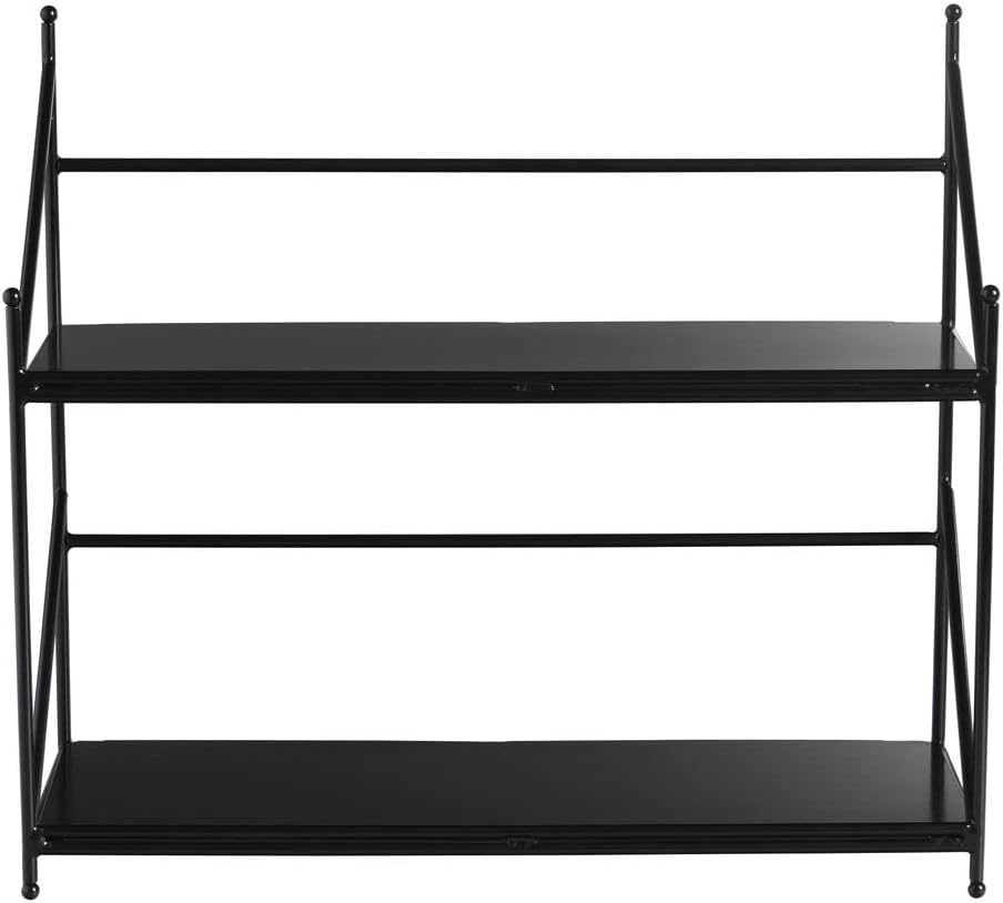 HUBERT® Expressly Black Metal Countertop 2-Shelf Display - 16 3/4" L x 6 3/4" W x 15" H