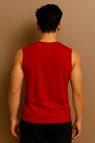 Image of JUGULAR Tank Tops Sleeveless T-Shirt for Men Gym Wear Vest Printed Stylish Round Neck Running for Sports Workout Fitness & Casual or Beach Wear