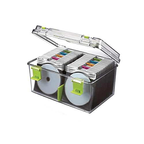 Wfxjyg2223 CD Display Stand Plastic Storage,Holds DVD's, Video Games PS4 Gaming Accessories, headset- Clear Record Stand for Music room