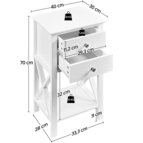 Yaheetech Nachttisch Beistelltisch mit 2 Schubladen Bild 3