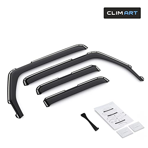 Image of CLIM ART in-Channel Incredibly Durable Rain Guards for Jeep Wrangler JK 2007-2018, Original Window Deflectors, Vent Window Visors, Vent Deflector, 4 pcs. - 607169