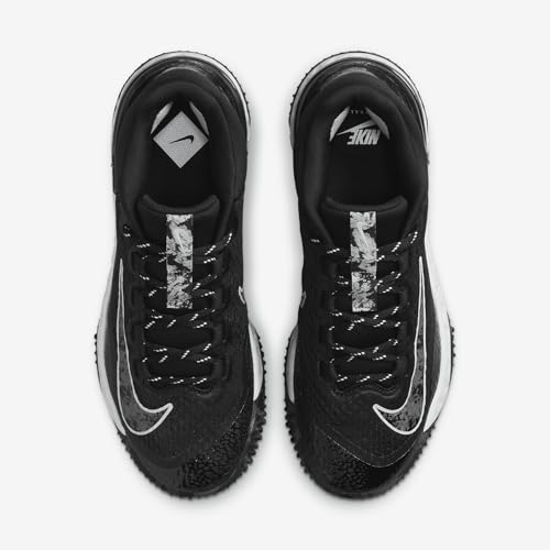 Nike Alpha Huarache Elite 4 Turf Women's Softball Shoes (DV0496-001, Black/Pure Platinum/Iron Grey) Size 124