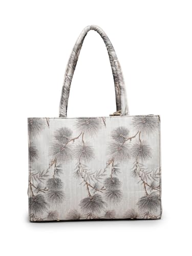 Image of ENSAC Women's Floral Print Tote Bag | Lightweight Handbag with Zipper Closure