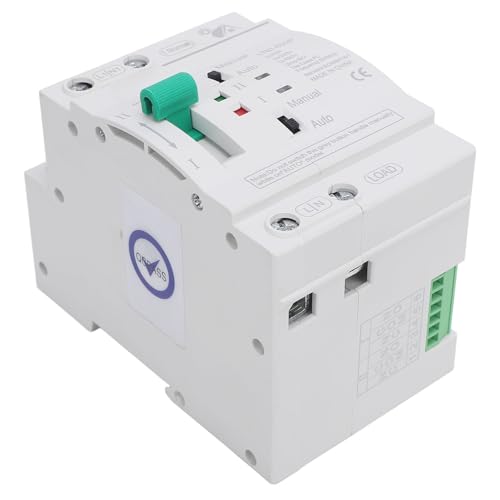 Interruptor de Transferencia Automática de Doble Potencia Mini Interruptor de Transferencia Automática 63A 2P 35 Mm Montaje en Carril DIN Fotovoltaico a Red para Sistemas de