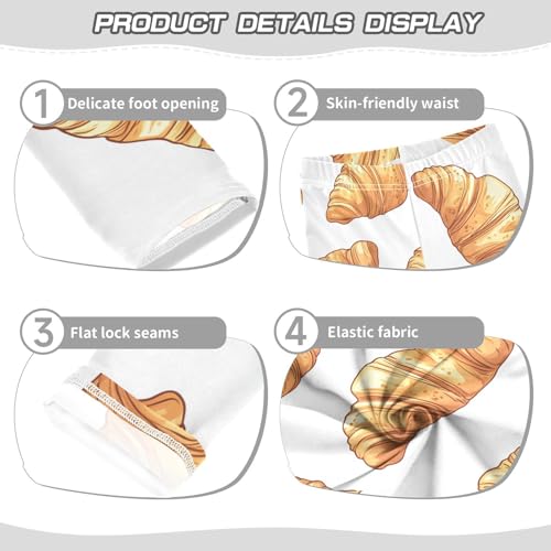 ZZKKO Girls Leggings Croissant Toddler Girls Clothes Leggings for Girls Toddler Girls Leggings 3-4T3
