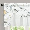 VOGOL Birds Print Kitchen Curtain Valance - 52x18 Inch, Faux Linen Rod Pocket Window Panel - View #10