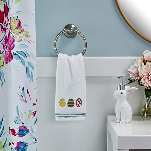 Image of SKL Home Easter Egg Line Hand Towel 2pc Set for Bath /Kitchen /Bar & Gift, White