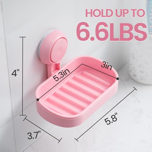 image for TAILI Soap Dish Bar Holder Suction Cup,Soap Saver with Powerful Vacuum