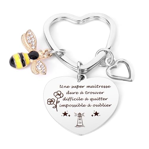 Cadeau Maitresse Porte Clef - Noel et Fin D'année Pour Maitresse D'école et Professeur - Remerciement Original