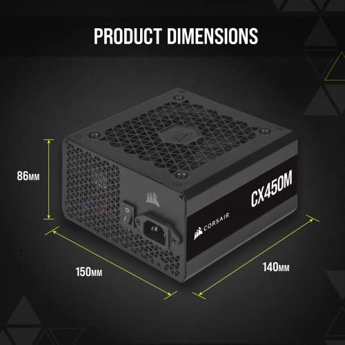 Image of Corsair CX-M Series, CX450M, Modular Power Supply, 80 Plus Bronze