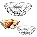 Ciotola di frutta in metallo, 3 pezzi geometriche ciotole di frutta decorative geometriche cesto di frutta vintage ferro ciotola nera per conservare da tavolo frutta e verdura pane