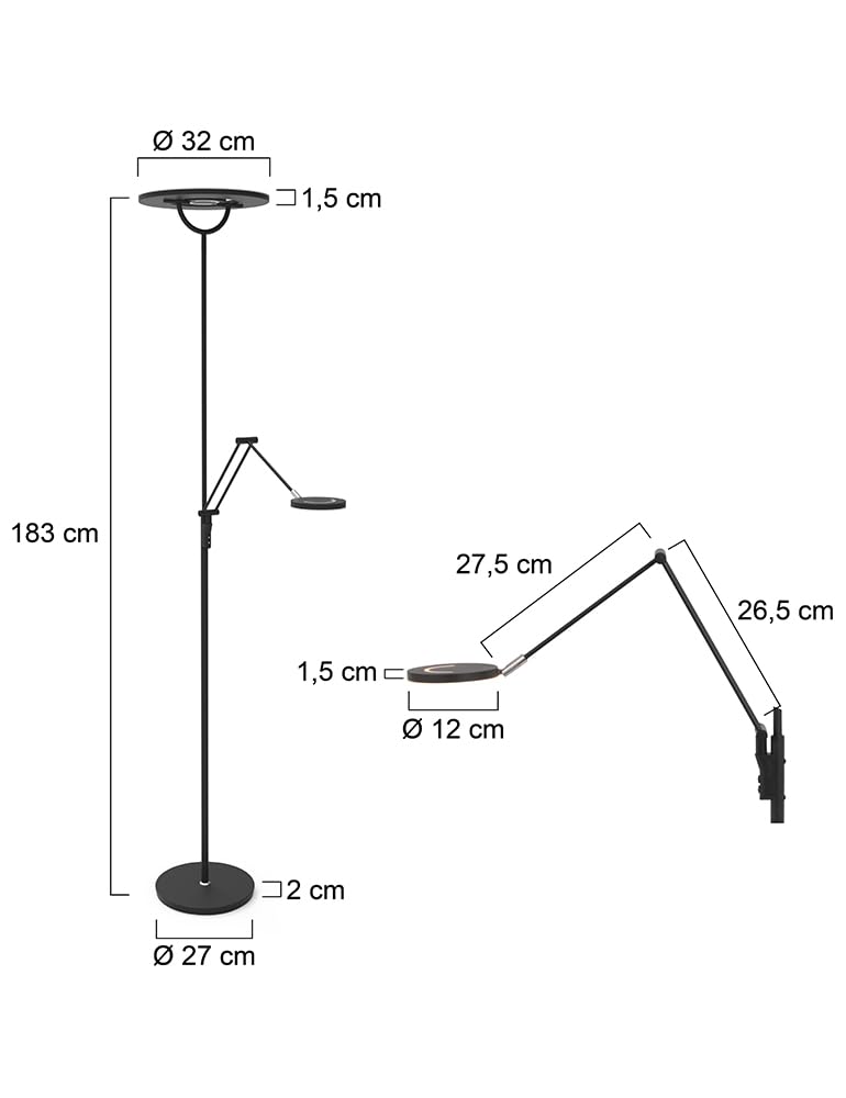 Stehlampe Steinhauer Soleil - Schwarz - 3258ZW