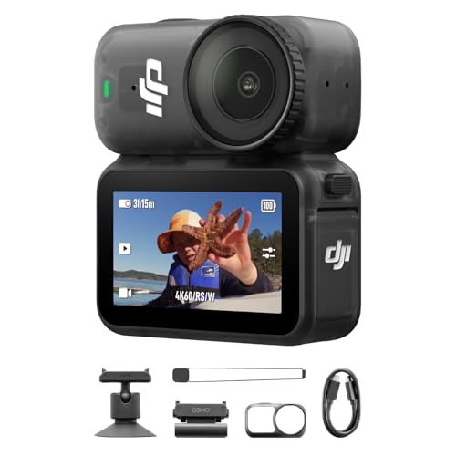 DJI Osmo Nano Standard Combo (128GB) - Small 4K/60fps Vlogging Camera with a 1/1.3″ Sensor, 143° Wide FOV Video, 200-Min Recording, Swift Content Transfer, Magnetic POV Cam 4K for Sports, Vlog