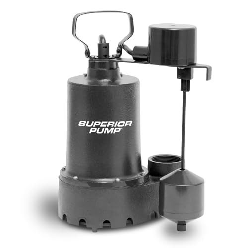 Superior Pump 92341 1/3 HP Cast Iron Submersible Sump Pump
