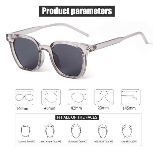 JUDOO Retro Square Sunglasses for Women Men Trendy Rectangle Frame Sun Glasses Tinted Lenses4