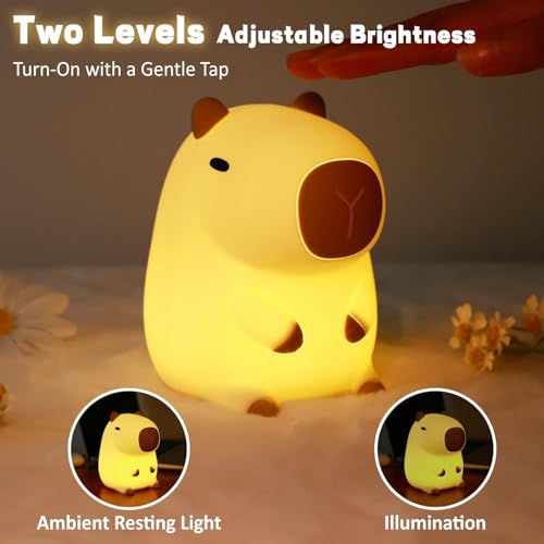 Lámpara de Mesa de Noche Silicona Capybara USB Recargable miniatura 3
