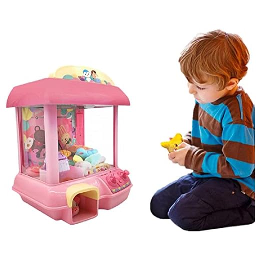 ForBEST Claw Machine Doll Machine with 12 Dolls, Removable Remote Control, USB Cable, Adjustable Sounds and Lights, Best Gift Toy for Kids (Pink)
