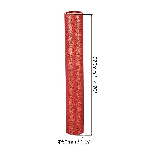 PATIKIL 2 Zoll x 15 Zoll Posterröhre Foto Aufbewahrungsröhre Kalligraphie Maltuben Versand Rohr für Papier Kunst Dokumente Rot